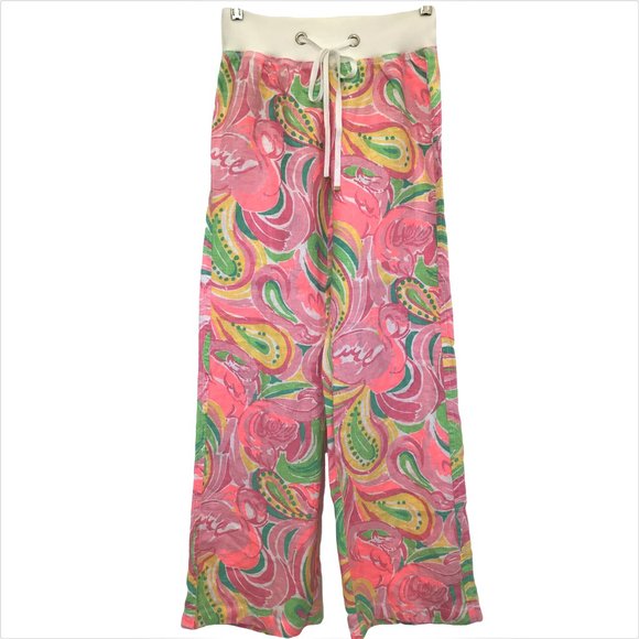NEW Lilly Pulitzer Linen Beach Pant Flamingo XXS - Picture 1 of 8